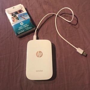 HP sprocket white and rose gold